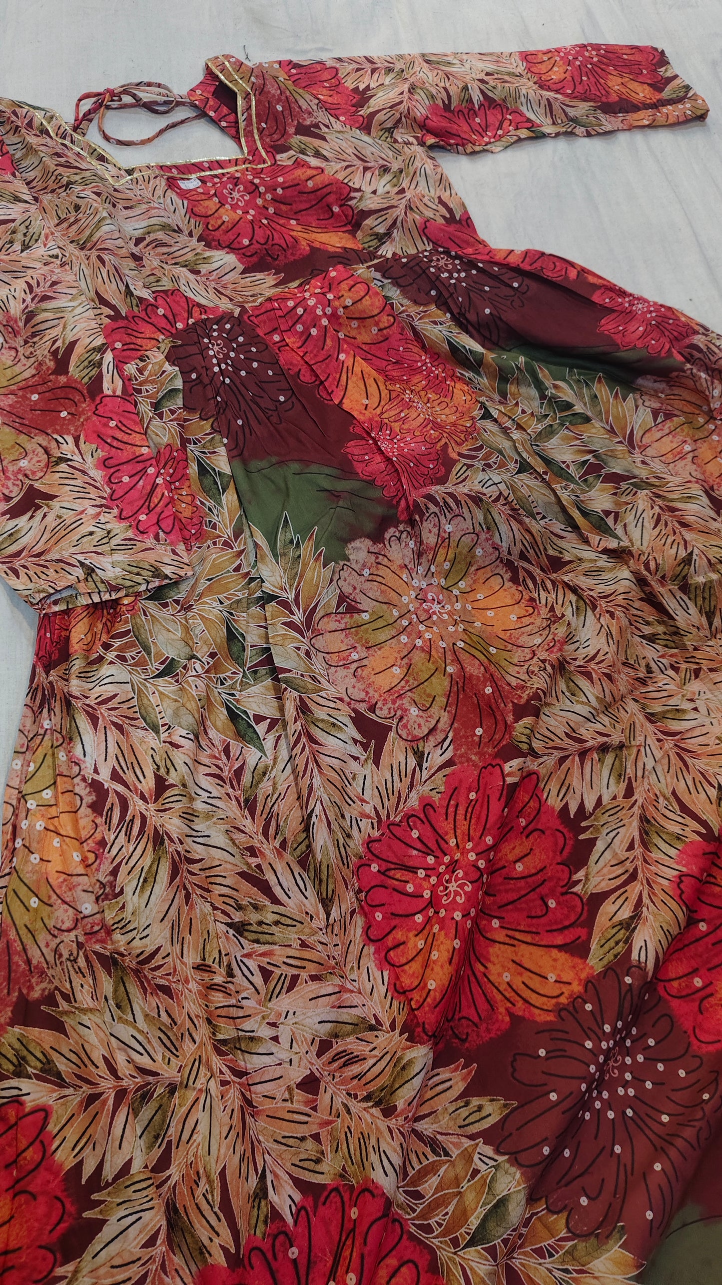 Floral Anarkali Kurti with Dupatta