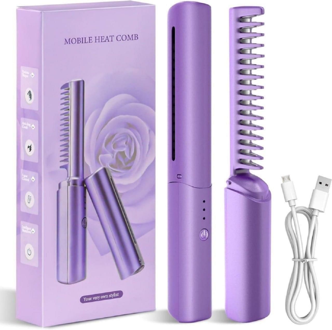 Portable Cordless Hair Straightening Heat Comb