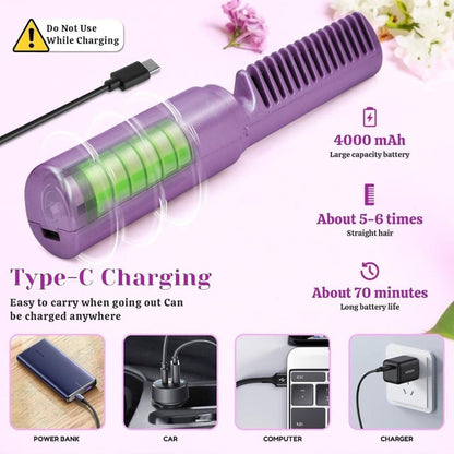 Portable Cordless Hair Straightening Heat Comb