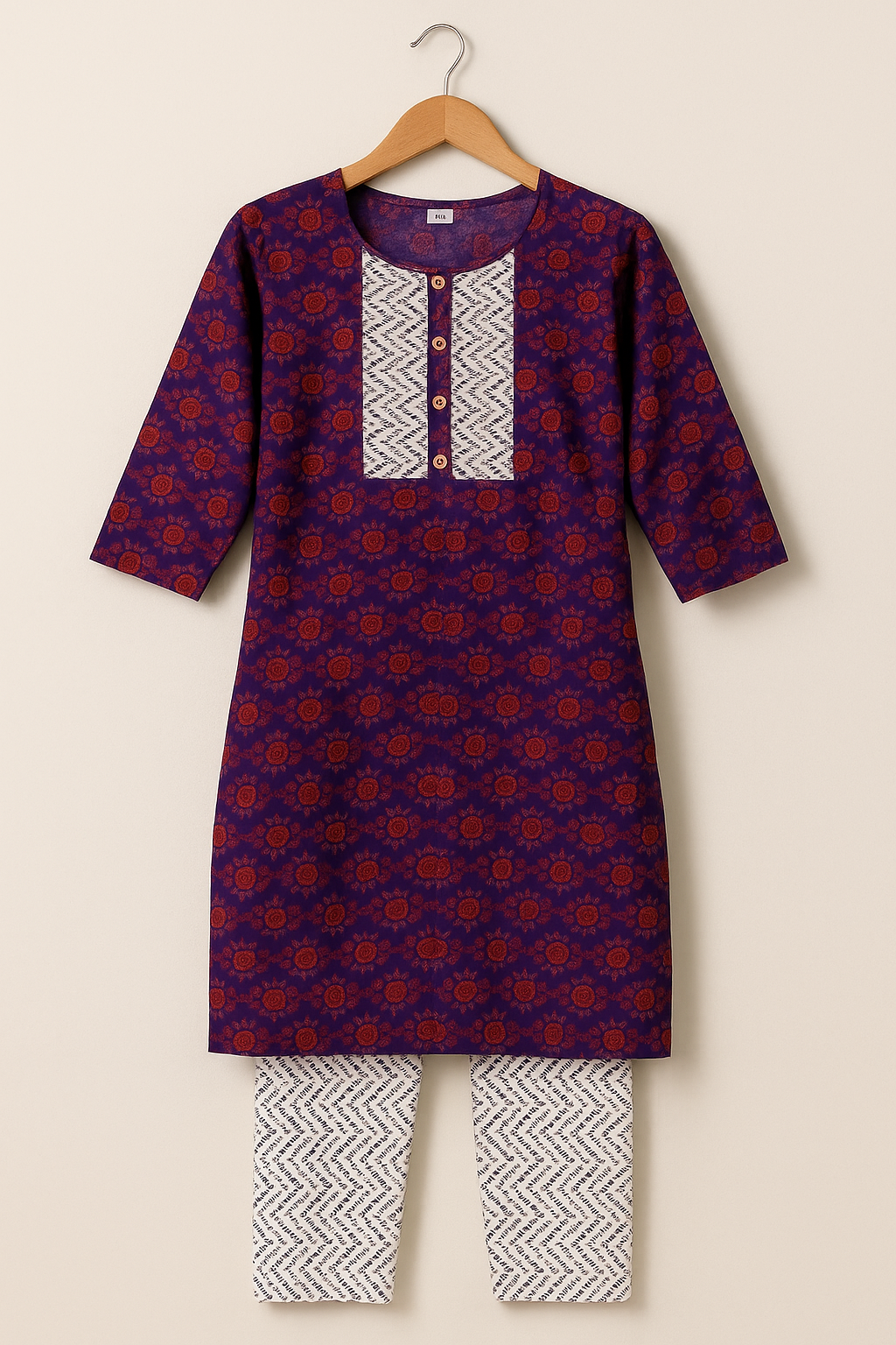 Printed Cotton Kurti Pant Set