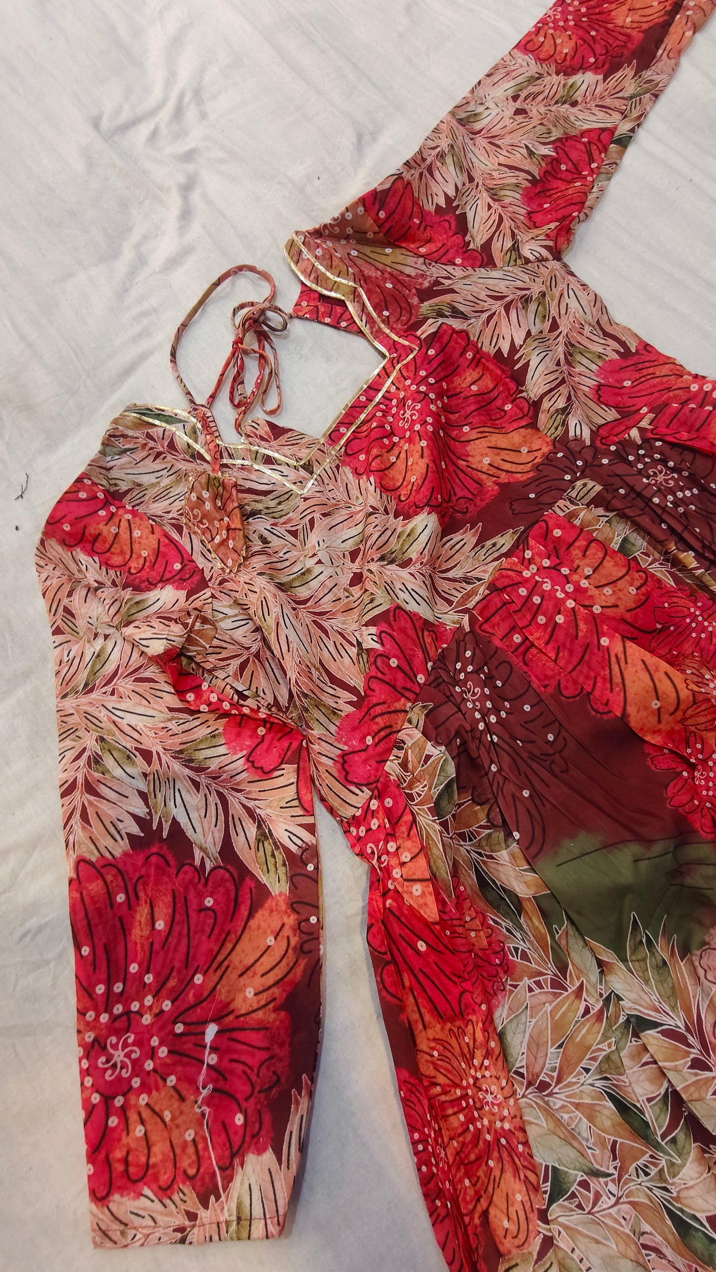 Floral Anarkali Kurti with Dupatta