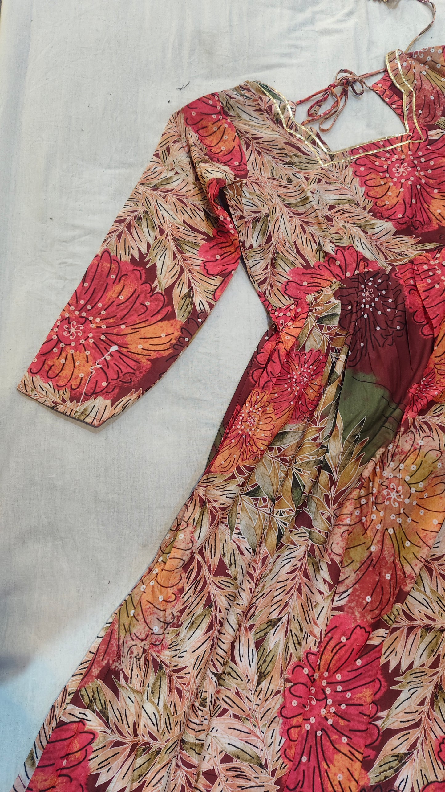 Floral Anarkali Kurti with Dupatta