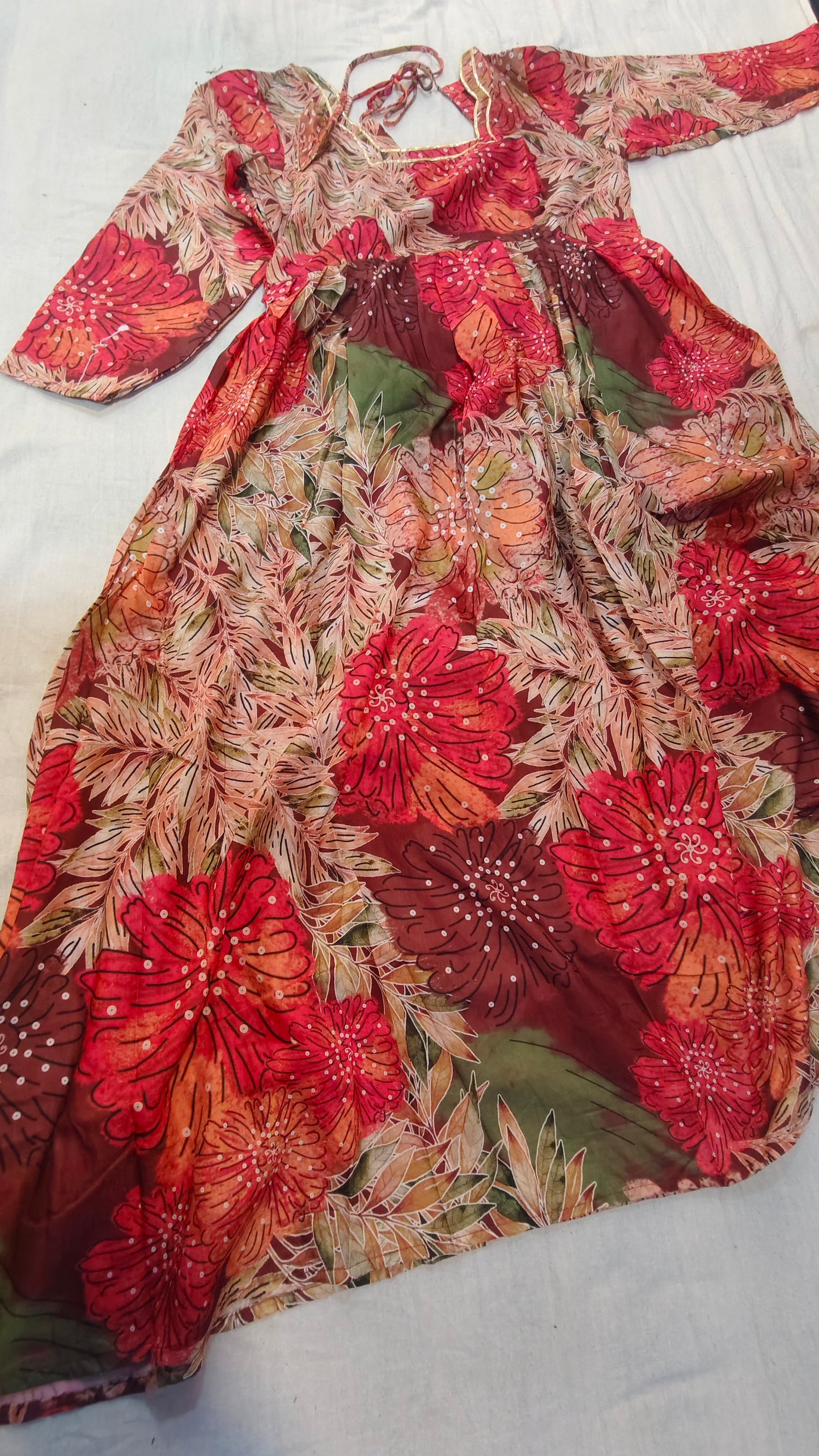 Floral Anarkali Kurti with Dupatta