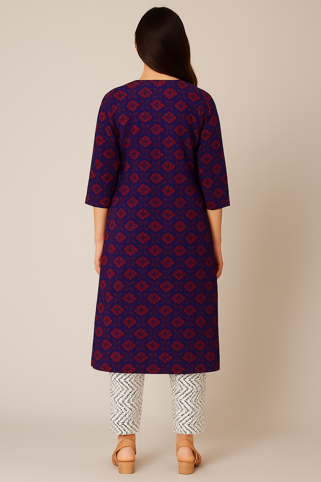 Printed Cotton Kurti Pant Set