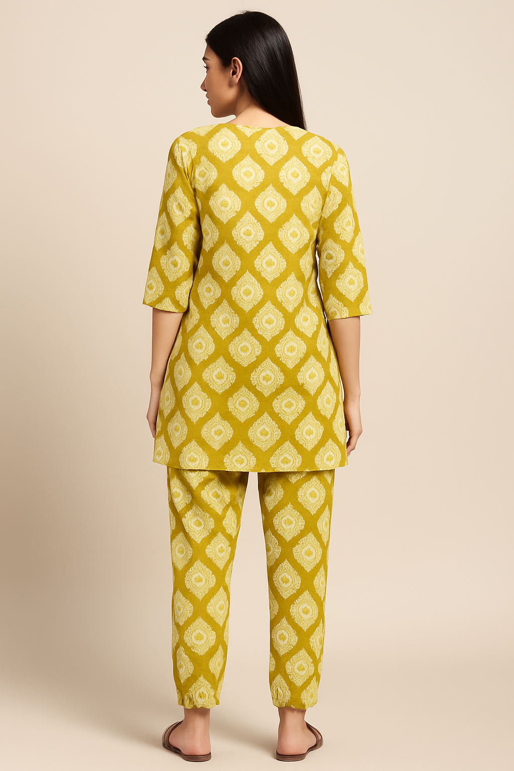 Mustard Paisley Print Cotton Co-Ord Set