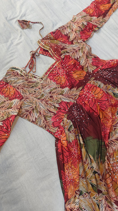 Floral Anarkali Kurti with Dupatta